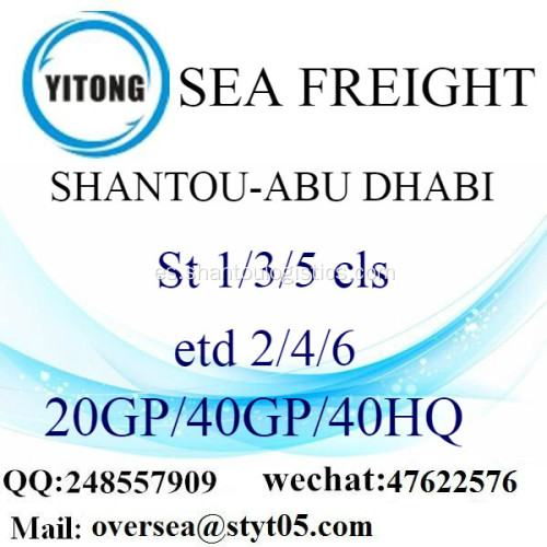 Mar de puerto de Shantou flete a Abu Dhabi